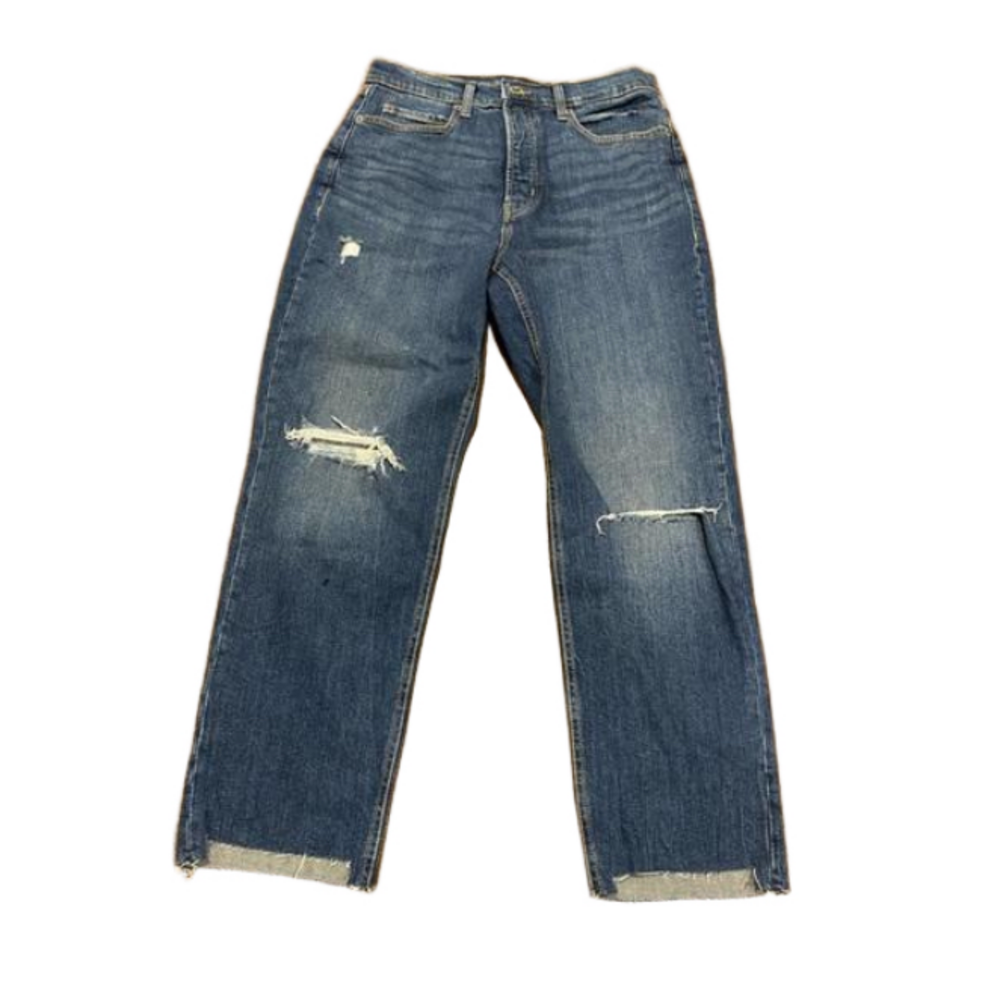 Old Navy NWT Sky-Hi Straight Distressed Button Fly Jeans Medium Wash Size 12